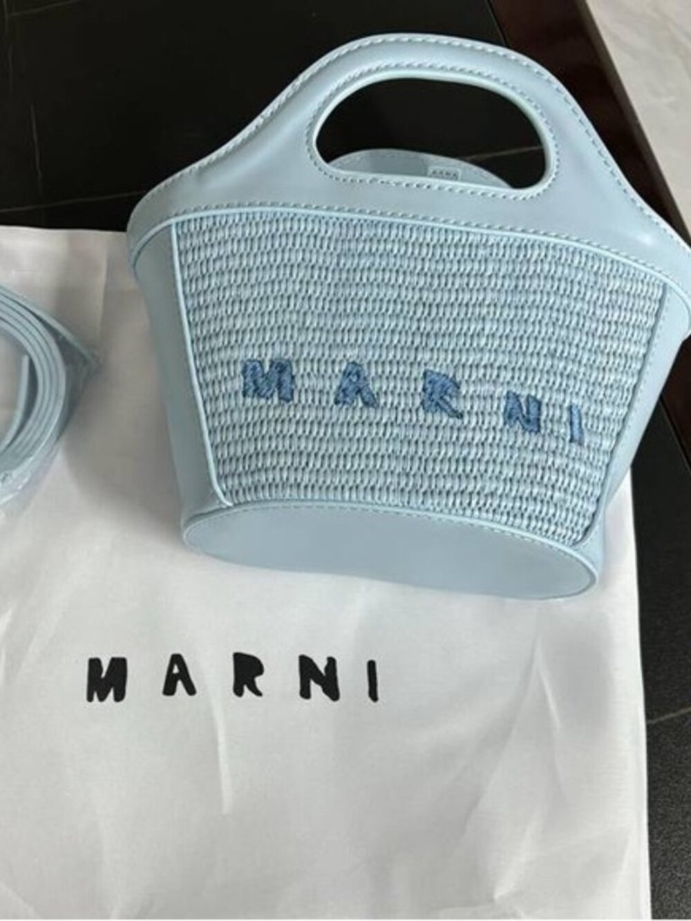 Marni Light Blue Leather Bag